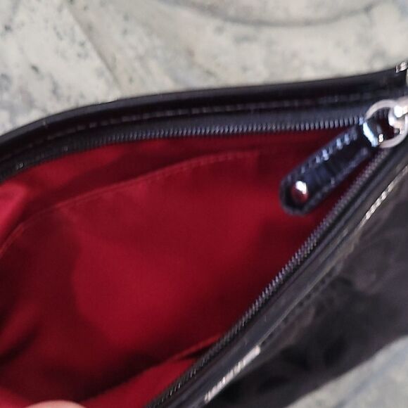 COACH SATEEN AND LEATHER LARGE WRISTLET - Picture 4 of 5